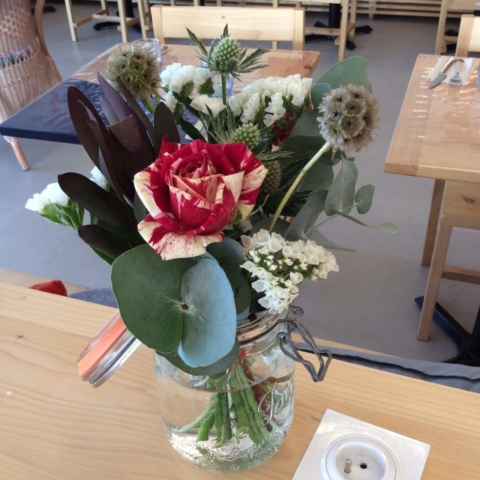 bouquet de fleurs fraiches et sèches restaurant Le Café Fauve norroy le veneur fleuriste woippy effleurs