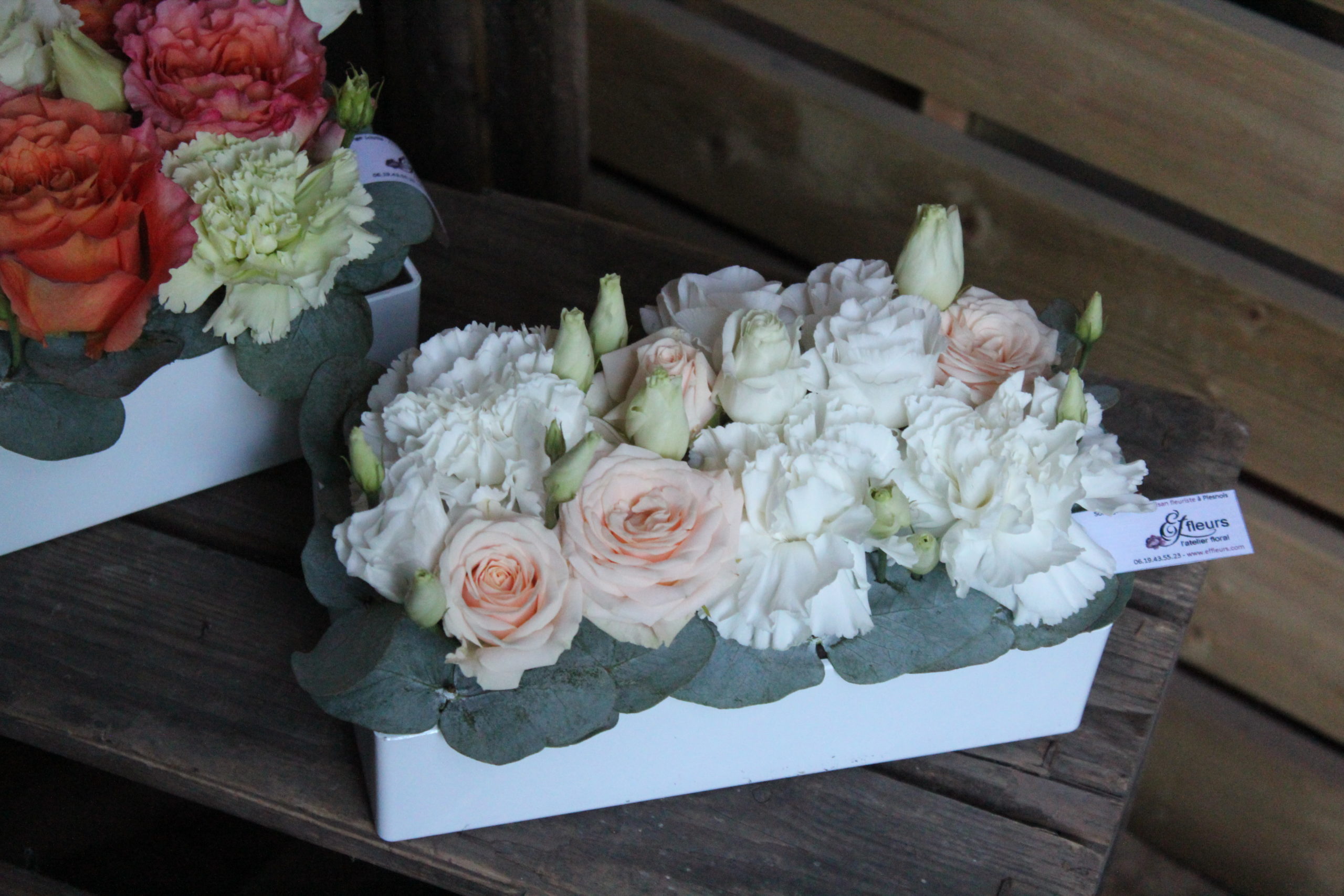 centre de table blanc fleuriste saulny effleurs