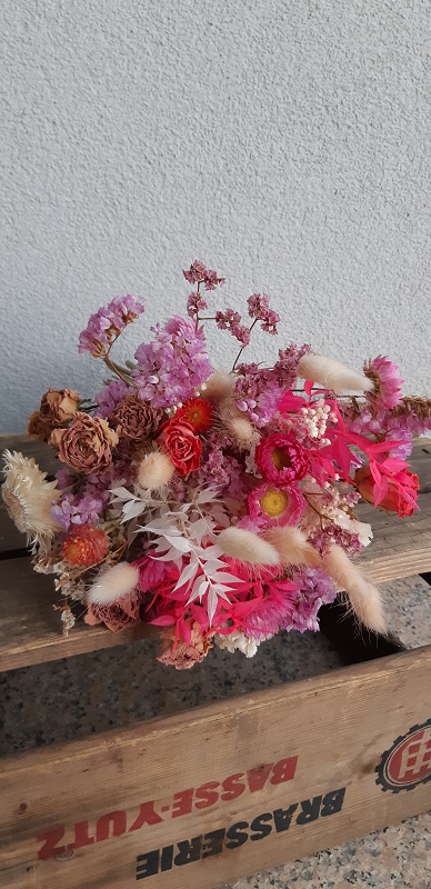 Bouquet Camille fleurs séchées dessus - Effleurs