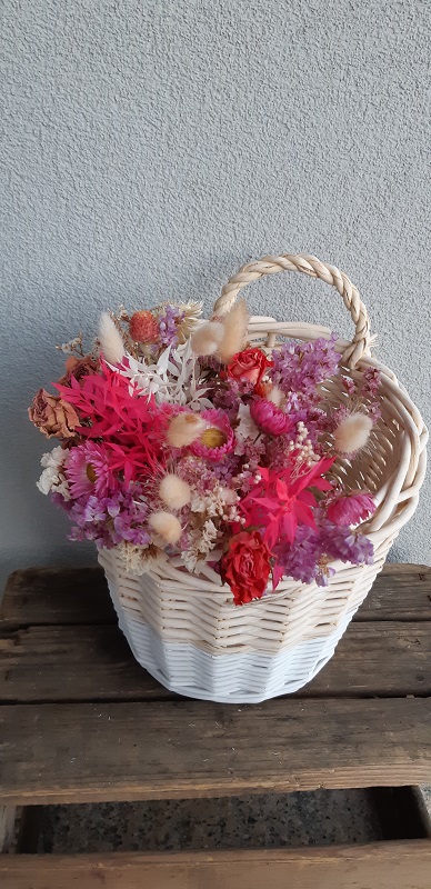 Bouquet Camille fleurs séchées cache pot - Effleurs